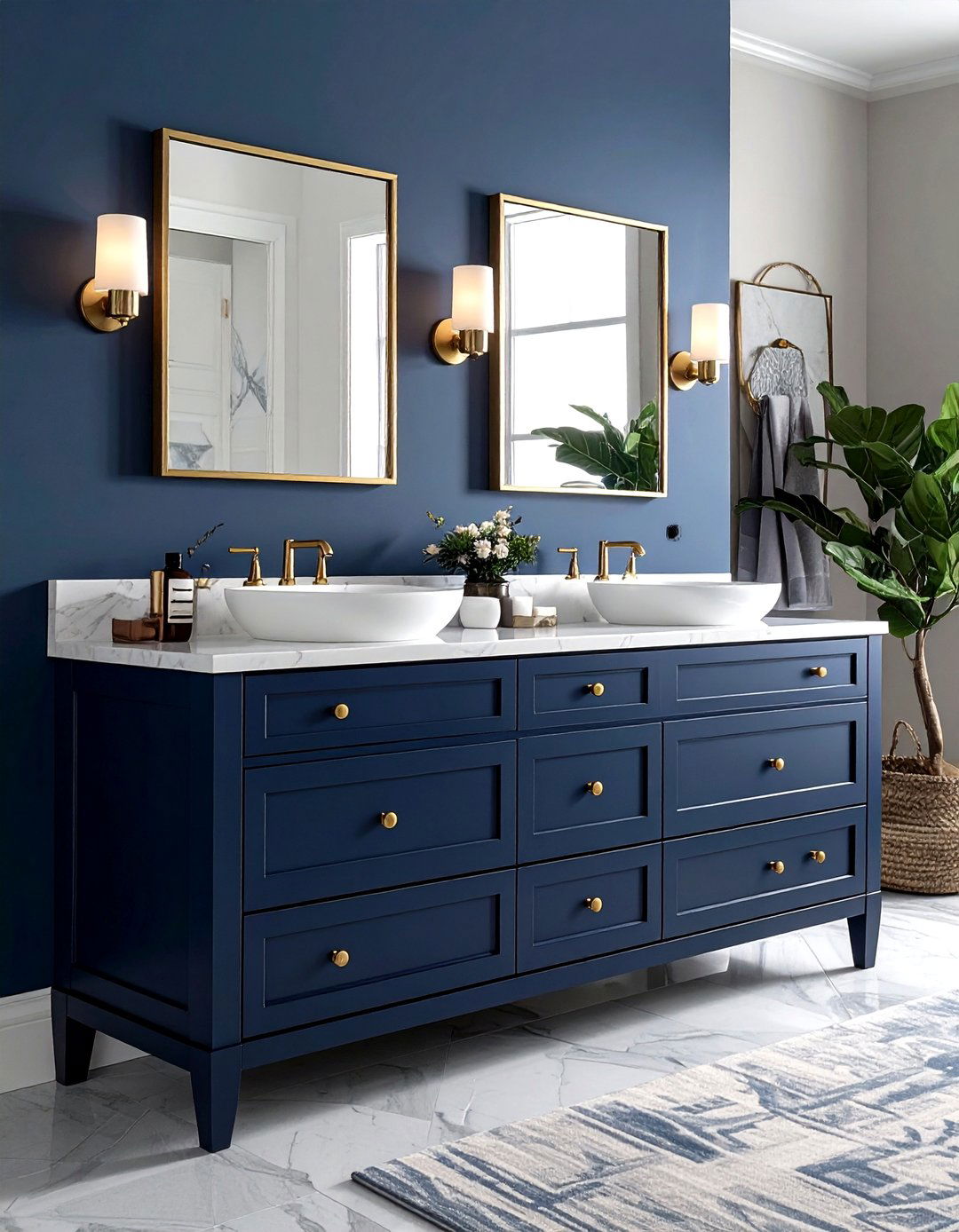 Double Sink Vanity Storage - 30 bathroom cabinet storage ideas