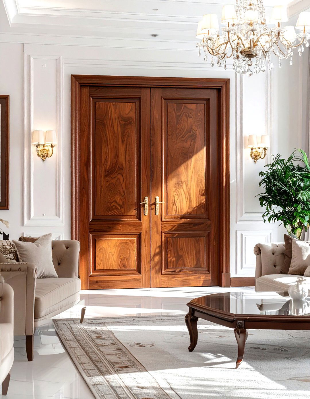 Double Swing Door - 30 living room door ideas