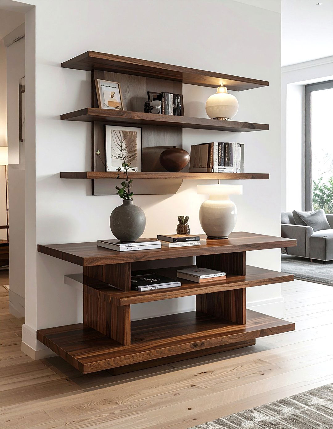 Double Tier Living Room Table - 30 living room hallway table ideas