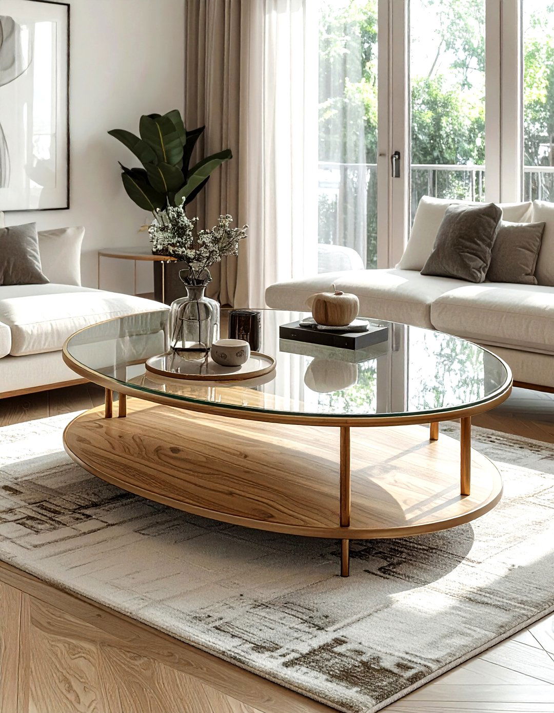 Double Tier Oval Coffee Table - 30 living room oval coffee tables