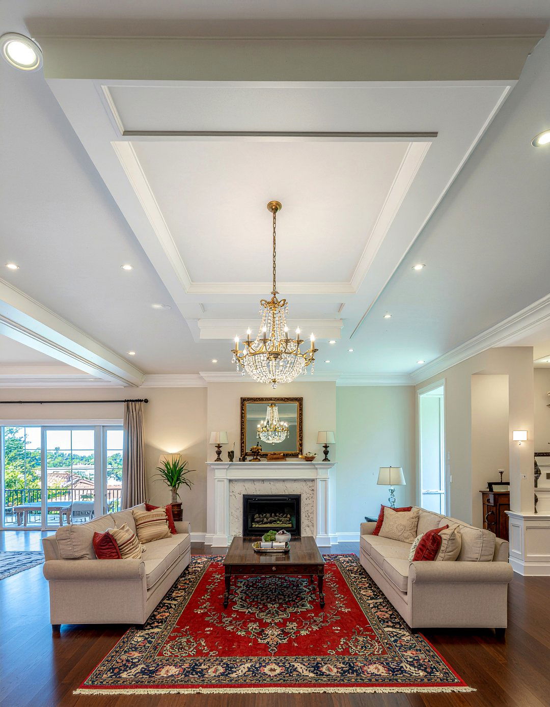 Double Tray Ceiling - 30 living room tray ceiling ideas