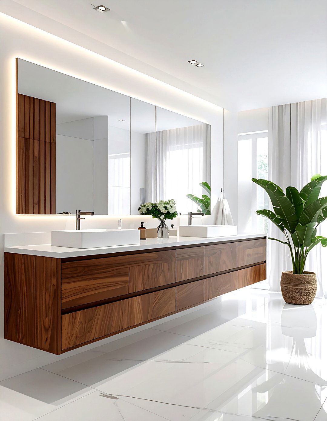 Double Vanity Bathroom - 30 mid-century modern bathroom ideas