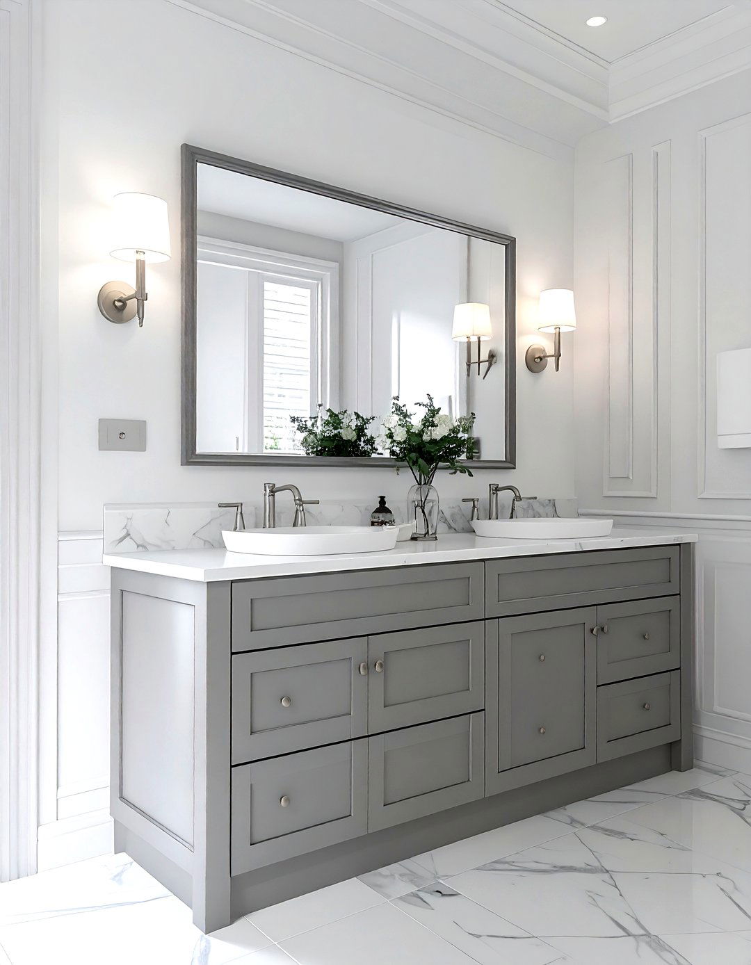 Double Vanity Bathroom - 30 model home bathroom ideas