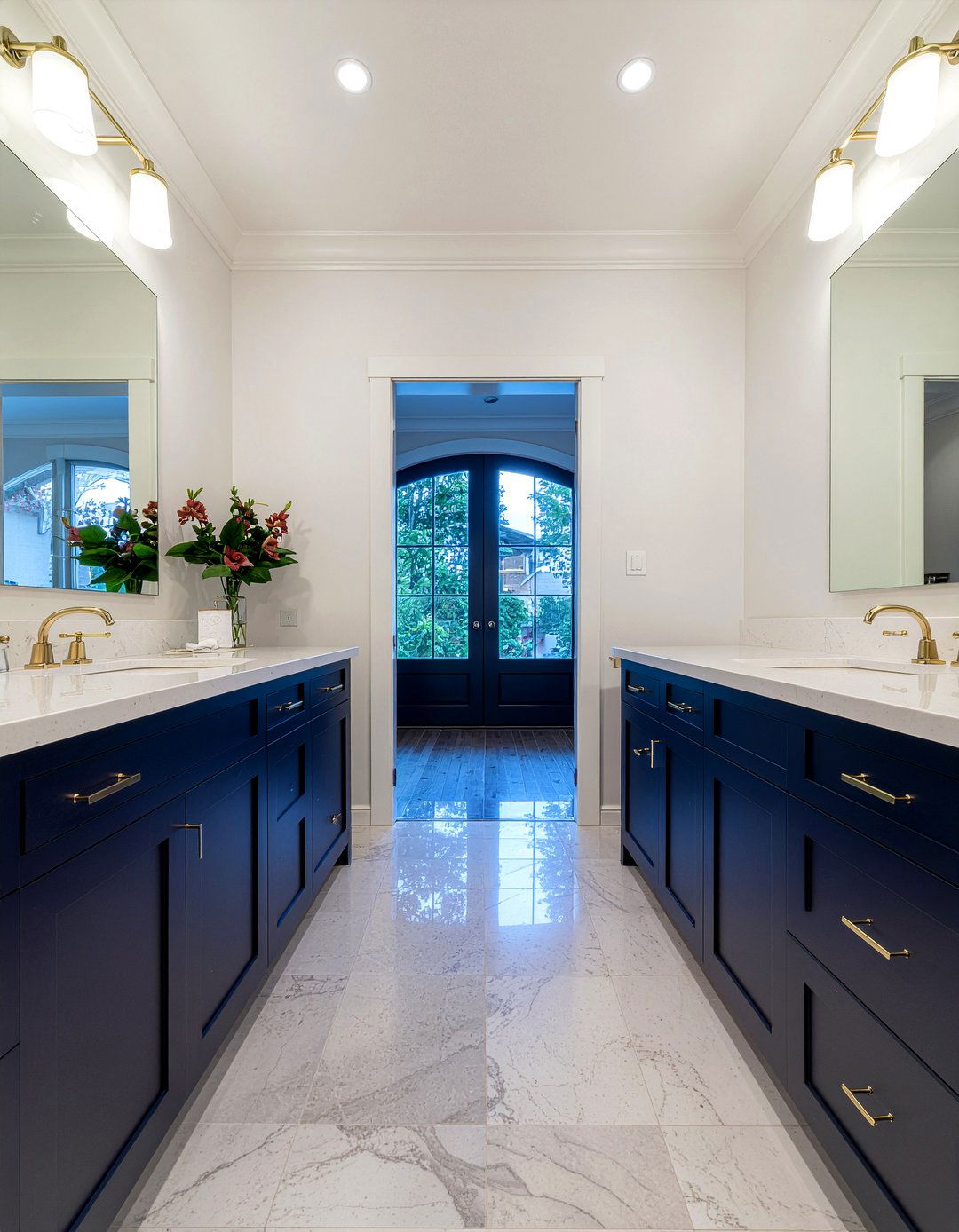 Double Vanity Closet Entry - 30 master bathroom with walk-in closet ideas