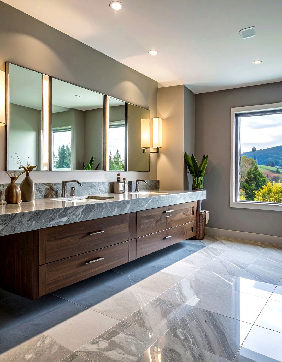 Double Vanity Granite - 30 granite countertop bathroom ideas