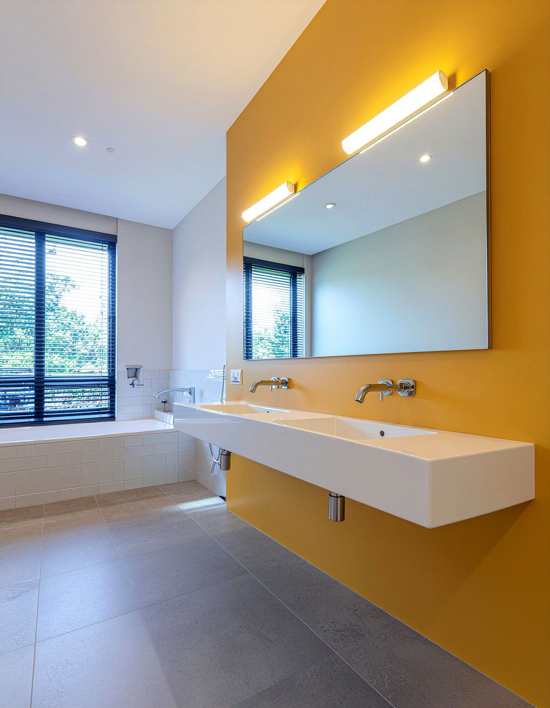 Double Vanity Mirrored Wall - 30 mirrored wall bathroom ideas