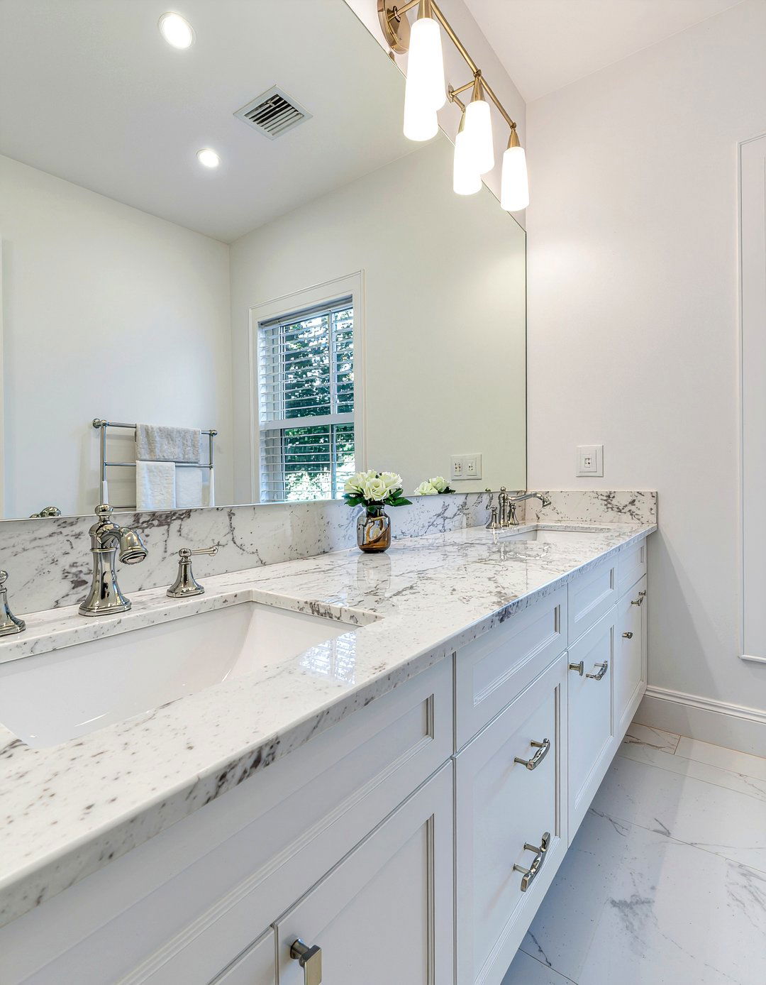 Double Vanity Quartz Countertop - 30 quartz countertop bathroom ideas