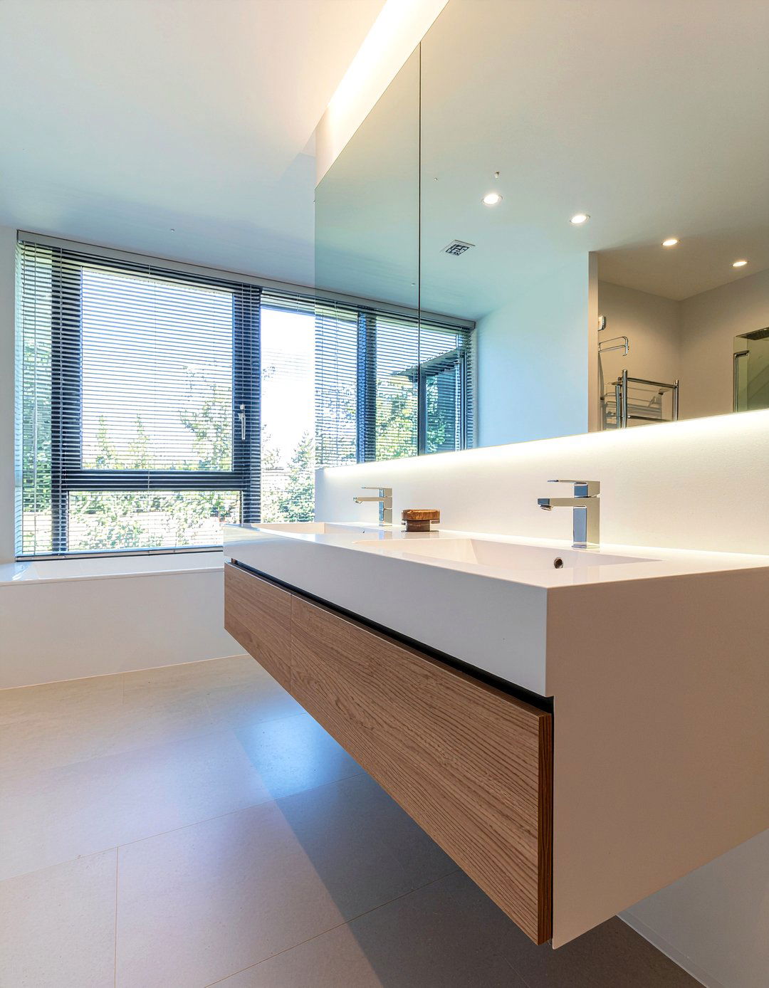 Double Vanity With Integrated Sinks - 30 master bathroom double vanity ideas