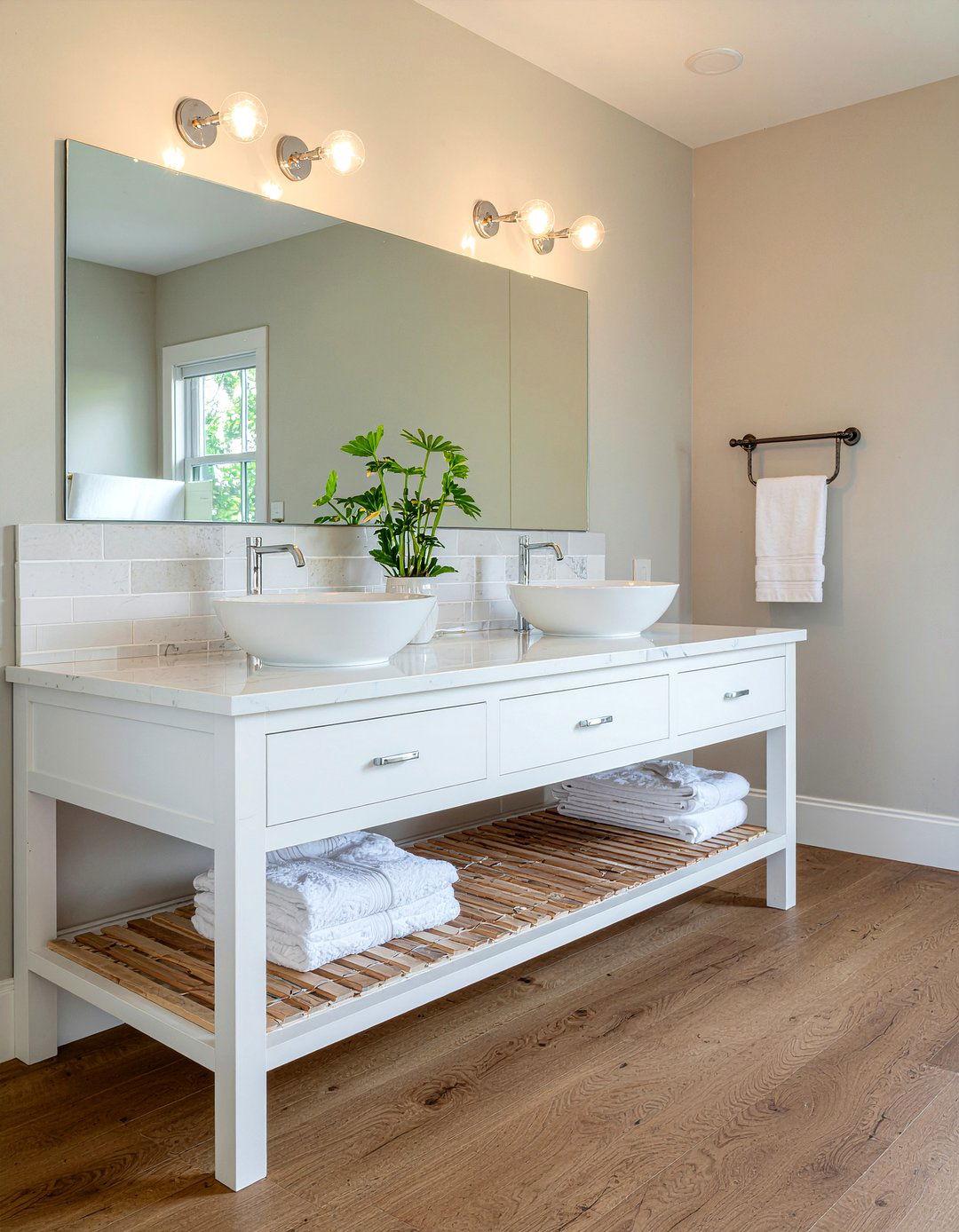 Double Vanity With Open Shelving - 30 master bathroom double vanity ideas
