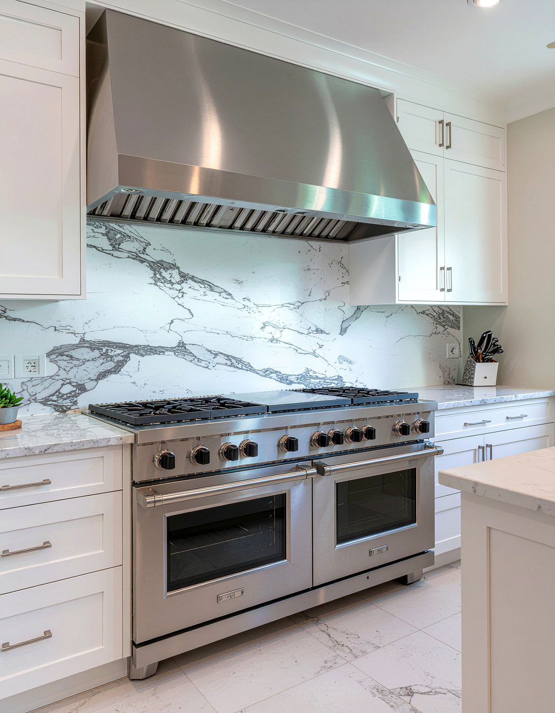 Double Wall Oven Marble Backsplash - 30 double wall oven kitchen ideas