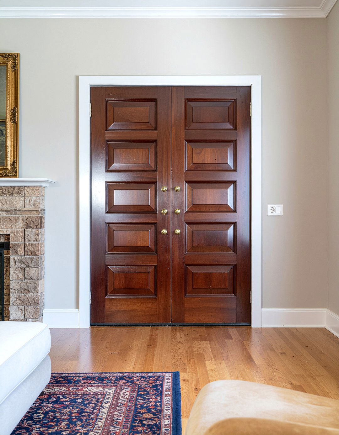 Double Wood Door - 30 living room door designs