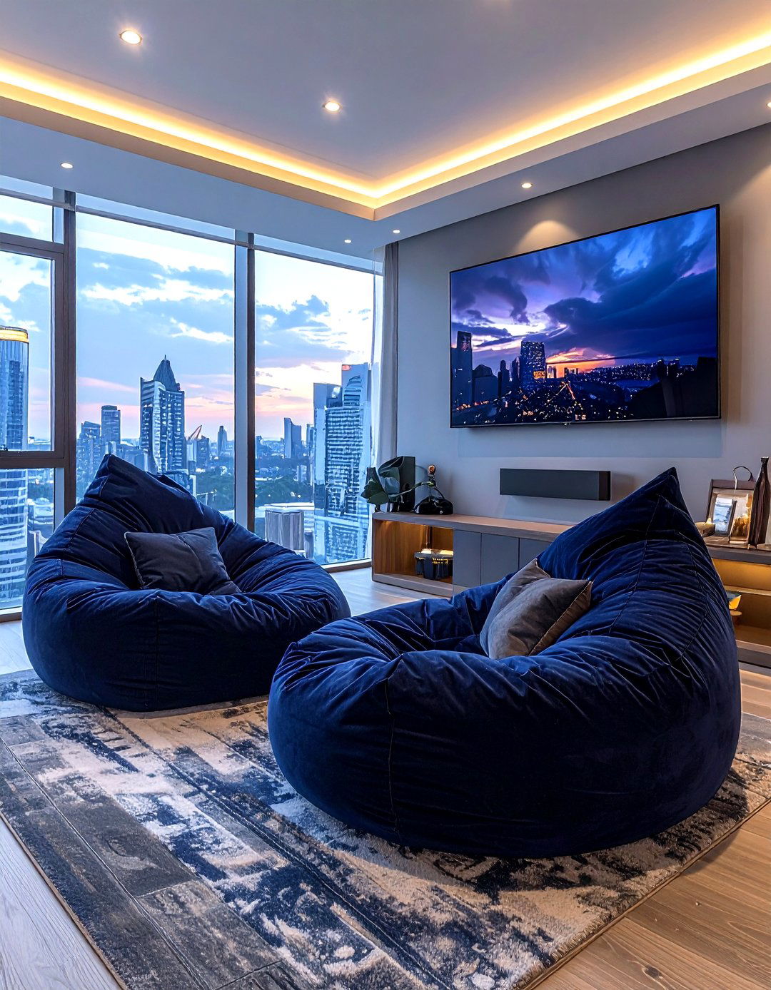 Double bean bag lounger - 30 living room bean bag ideas