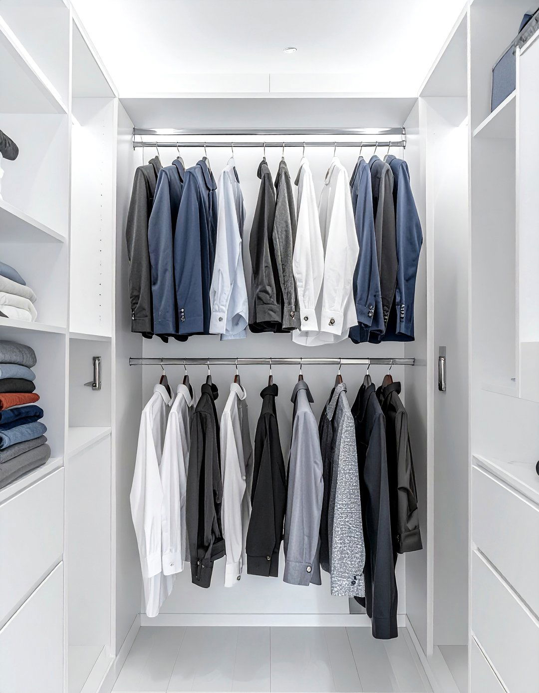 Double closet rod - 30 bedroom organization hacks