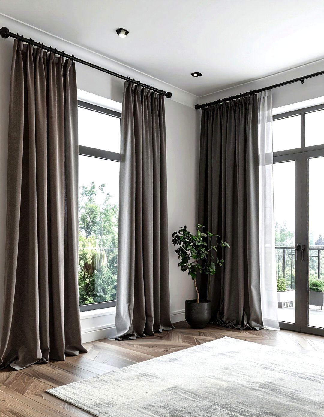 Double curtain rods - 30 living room window treatments