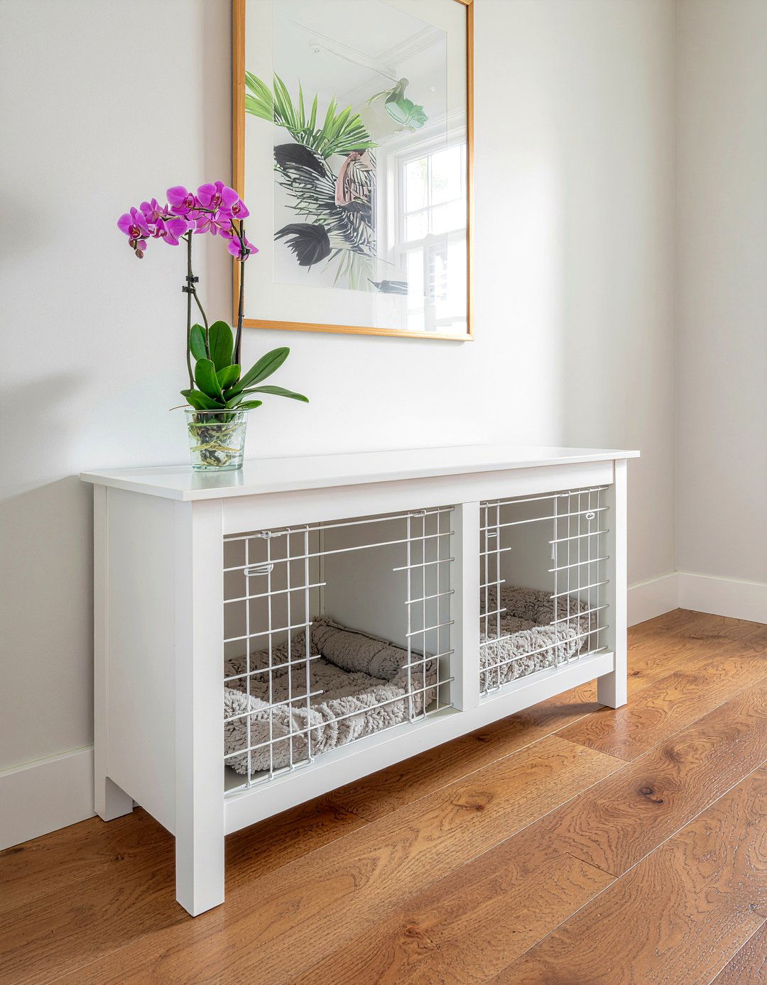 Double dog crate - 30 dog bedroom ideas