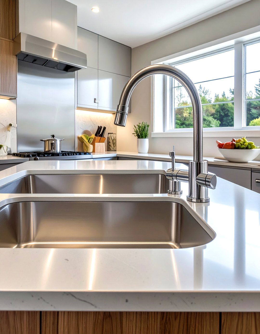 Double handle nickel kitchen faucet - 30 nickel kitchen faucet ideas