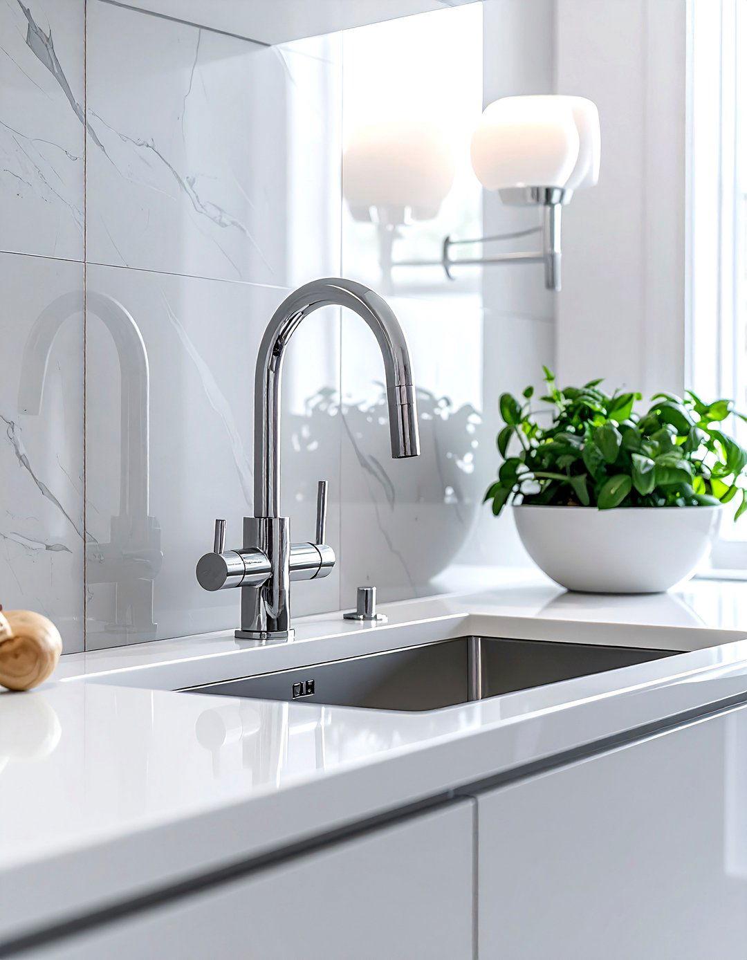 Double handle wall mount kitchen faucet - 30 wall-mount kitchen faucet ideas