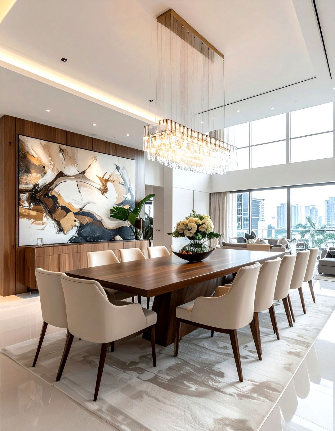 Double height dining room - 30 villa dining room ideas