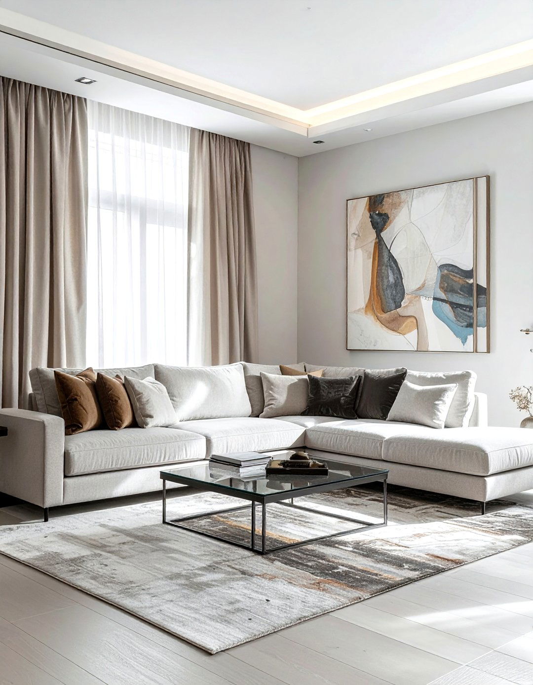 Double layered linen curtains - 30 linen curtain ideas