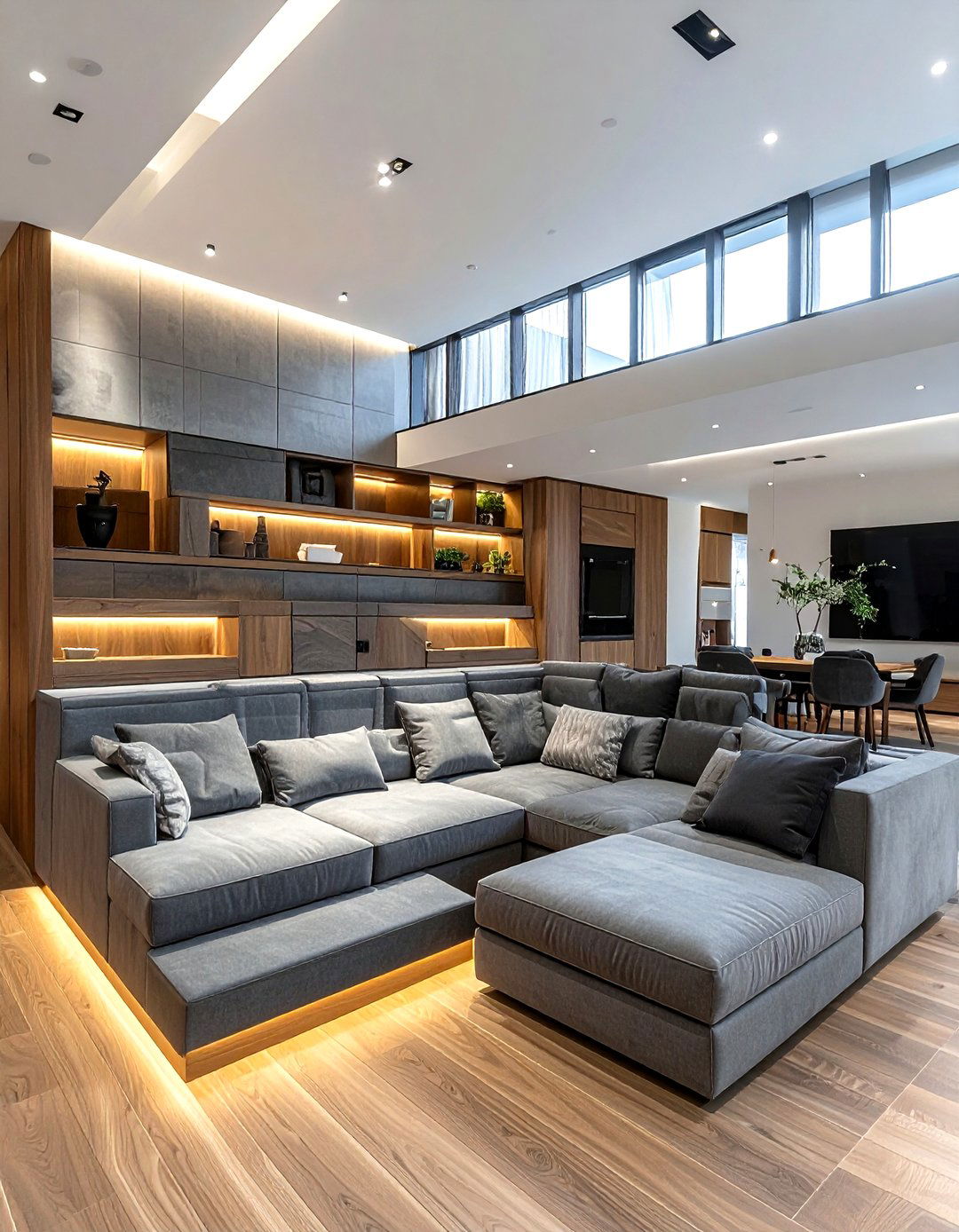Double level sunken living room - 30 living room sunken seating ideas