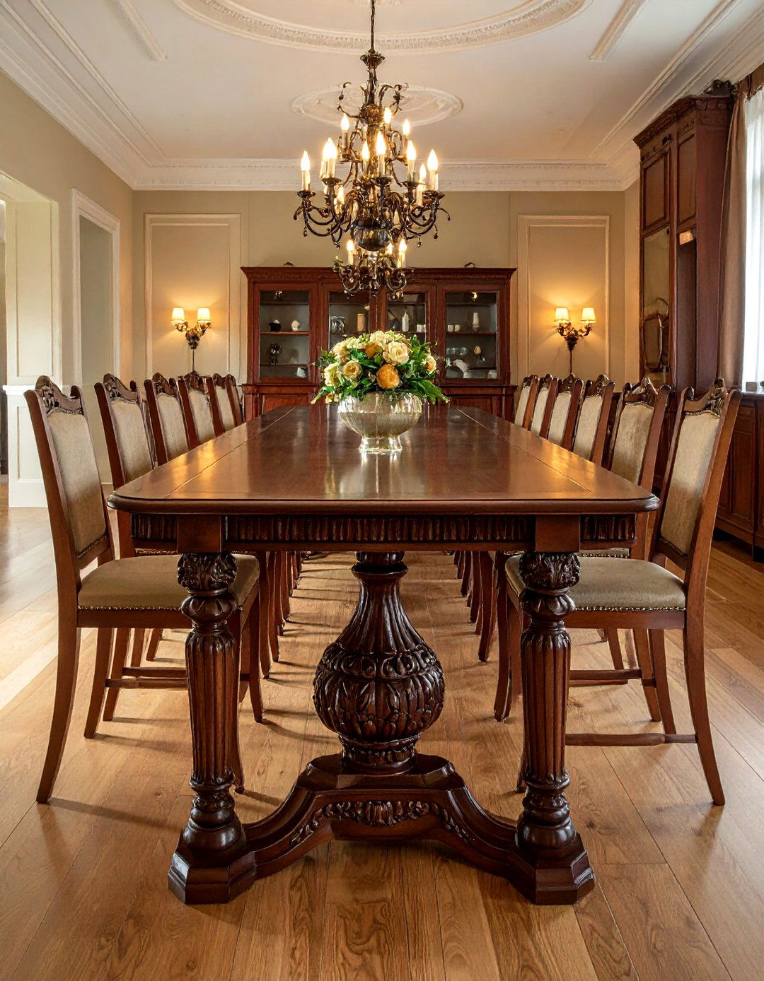 Double pedestal dining table - 30 updated traditional dining room ideas