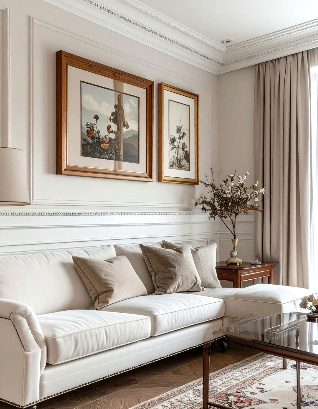 Double picture rail - 30 living room picture rail ideas