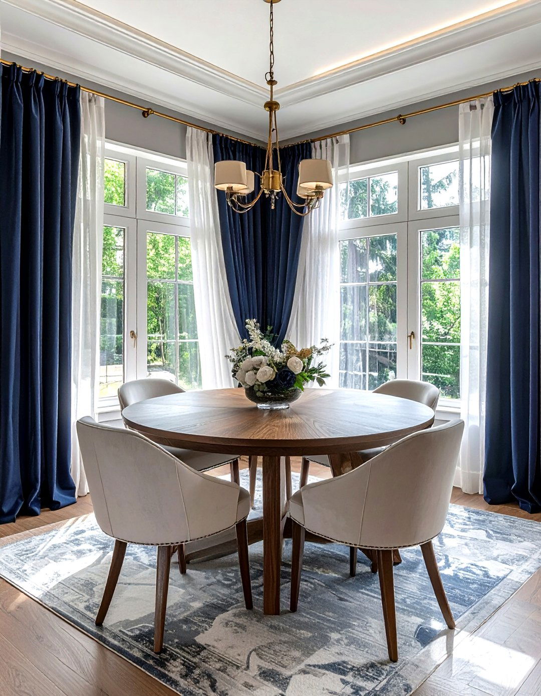 Double rod dining room curtains - 30 floor length curtain dining room ideas