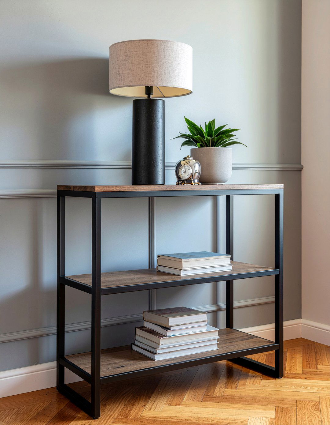 Double shelf console table - 30 living room console tables