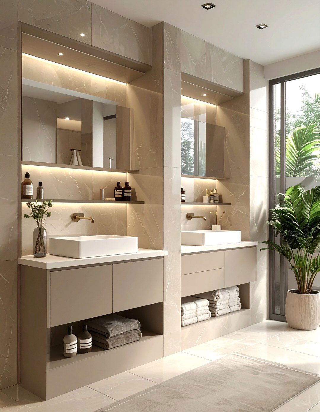 Double shower niche - 30 tile niche ideas