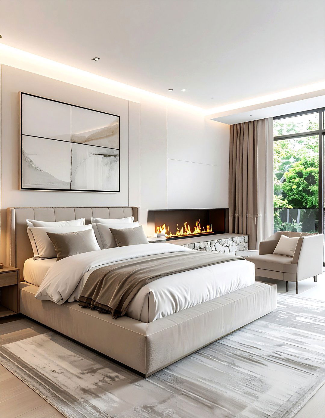 Double sided fireplace bedroom - 30 open concept bedroom ideas