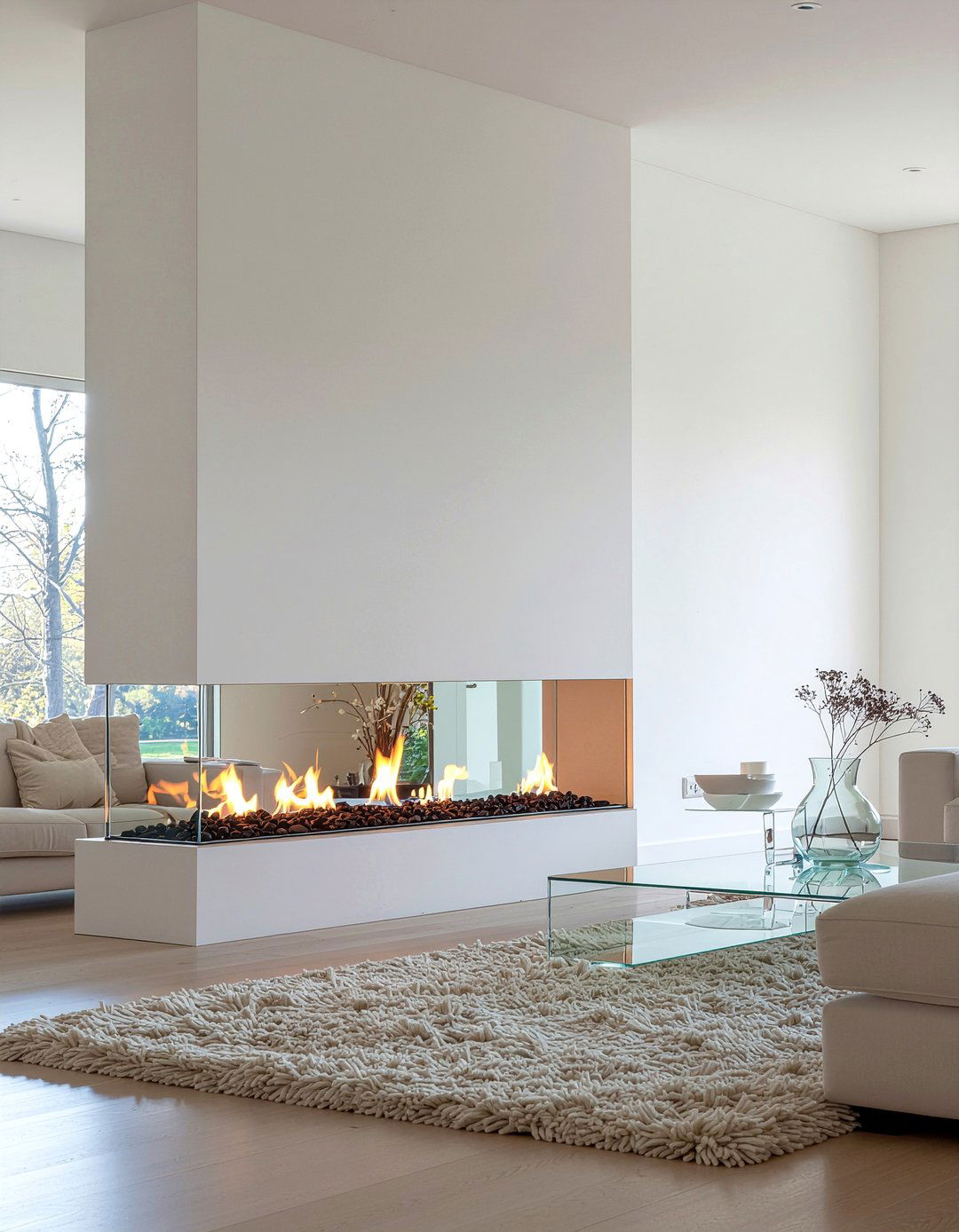 Double sided fireplace decor - 30 fireplace decor ideas