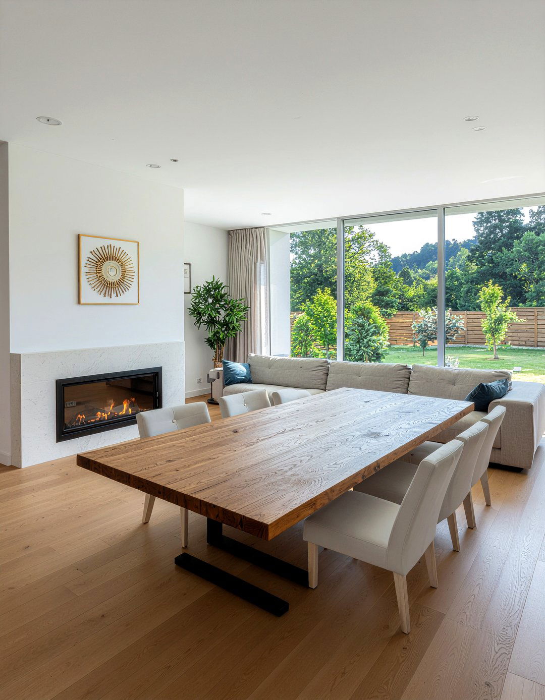 Double sided fireplace living room dining room - 30 living room double sided fireplace ideas