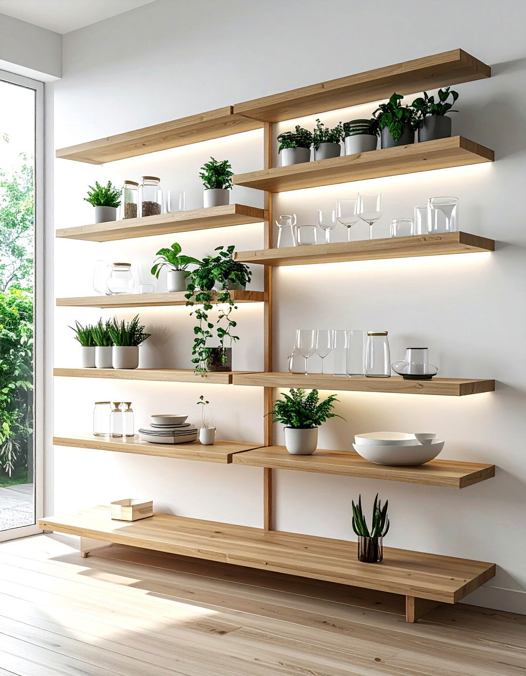 Double sided open shelving - 30 pass-through dining room ideas