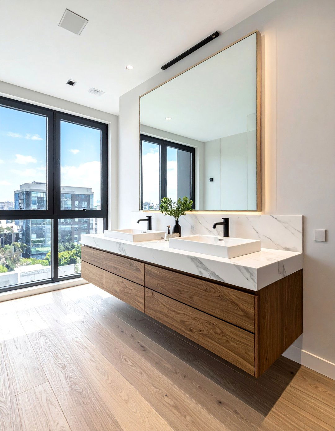 Double sink floating vanity - 30 floating vanity ideas