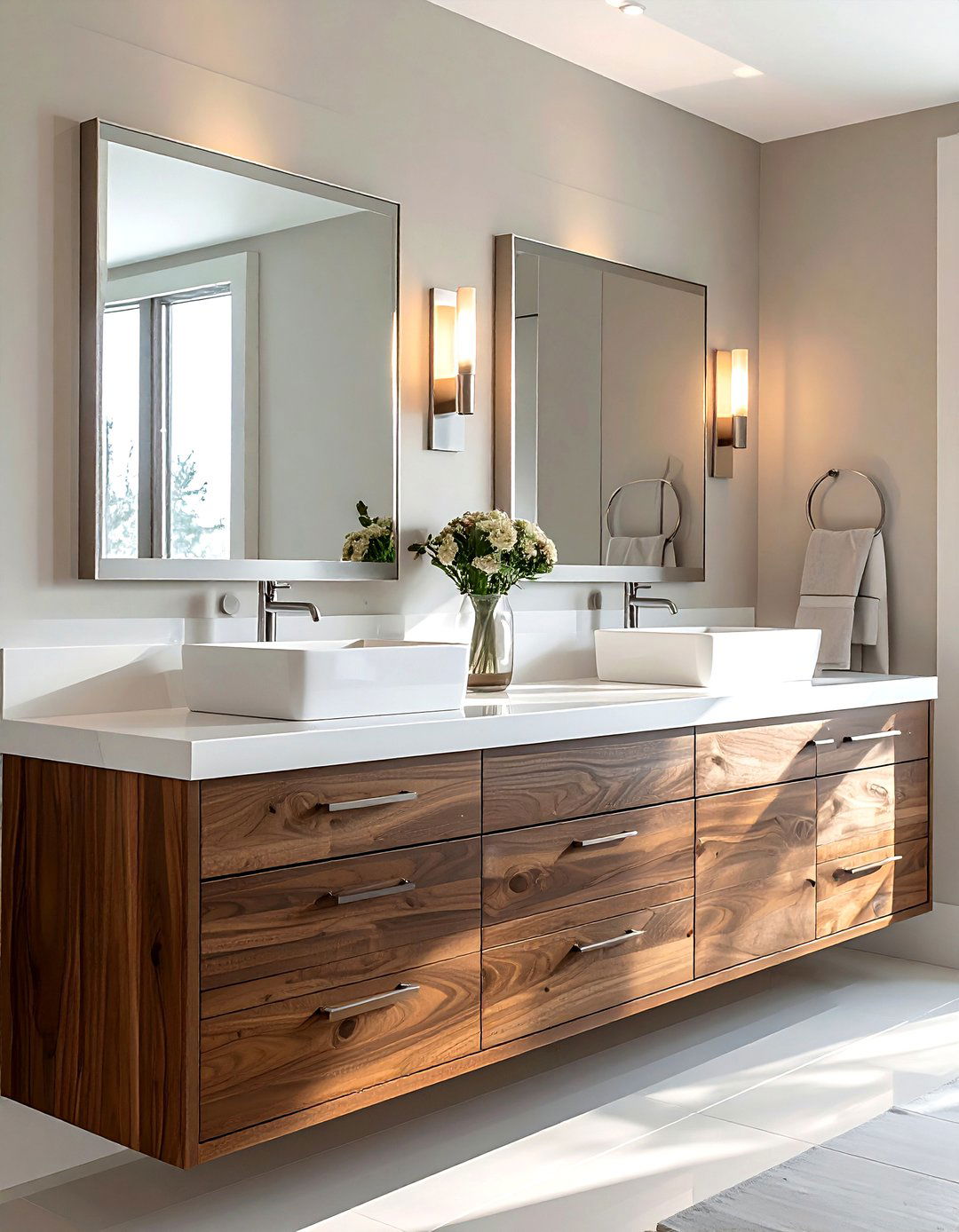 Double sink vanity - 30 large bathroom ideas