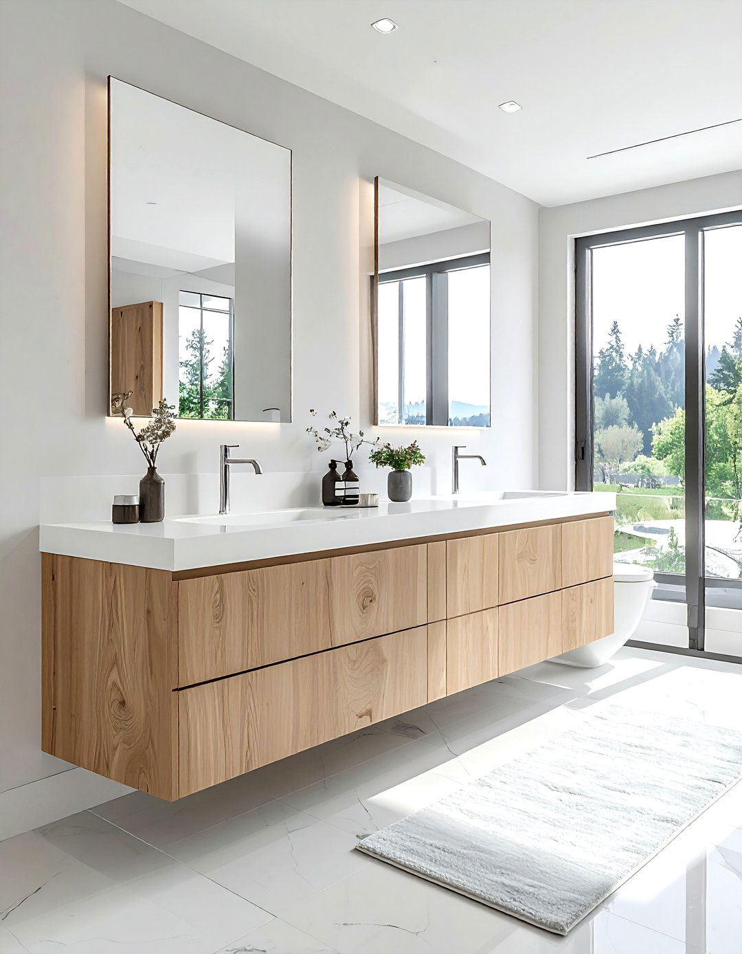 Double sink vanity - 30 Nordic bathroom ideas