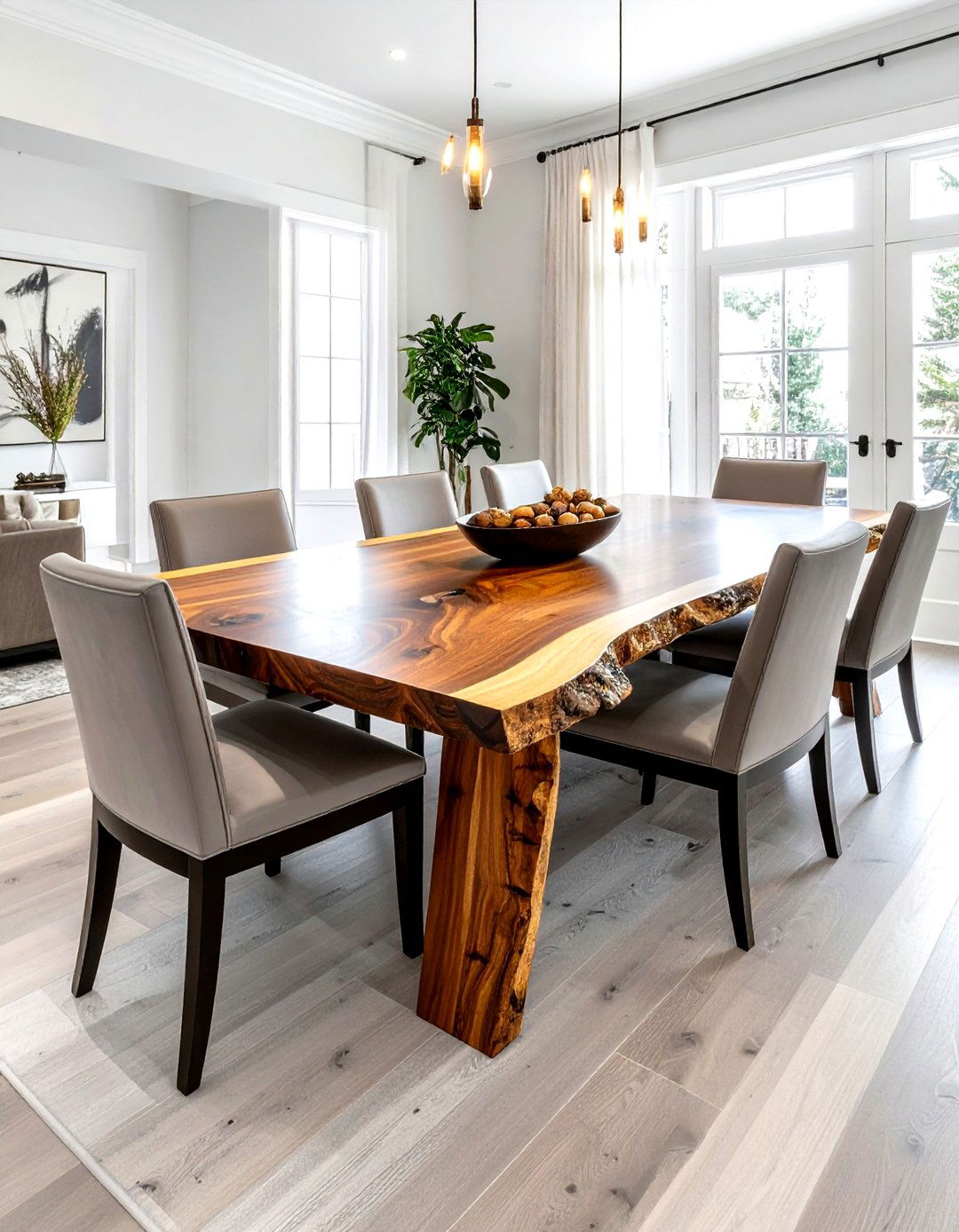 Double slab bookmatch table - 30 live edge dining table ideas