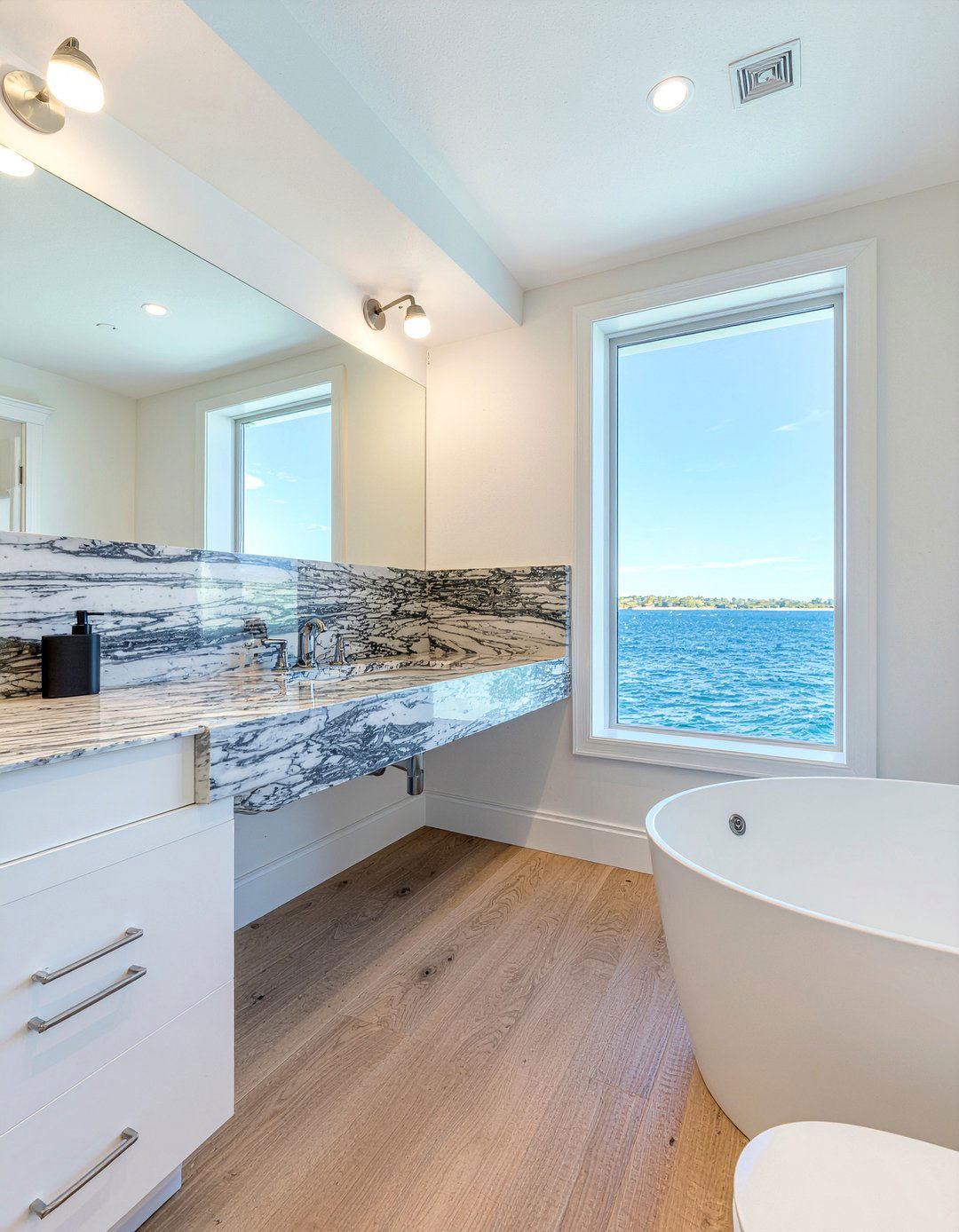 Double thick marble countertop bathroom - 30 marble countertop bathroom ideas