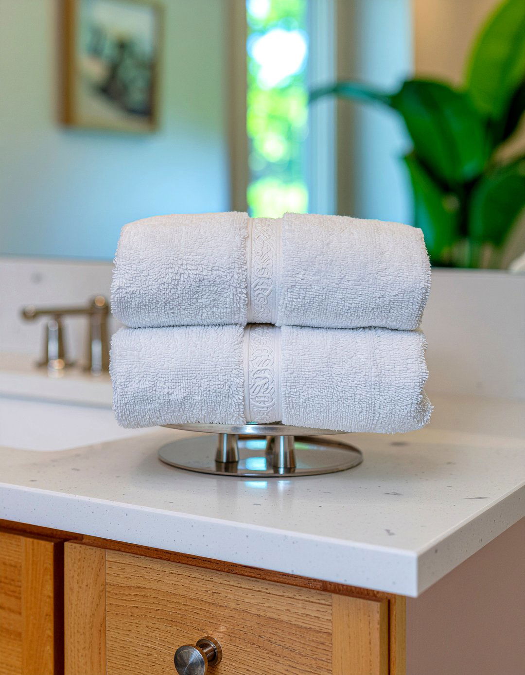 Double towel ring - 30 bathroom towel ring ideas