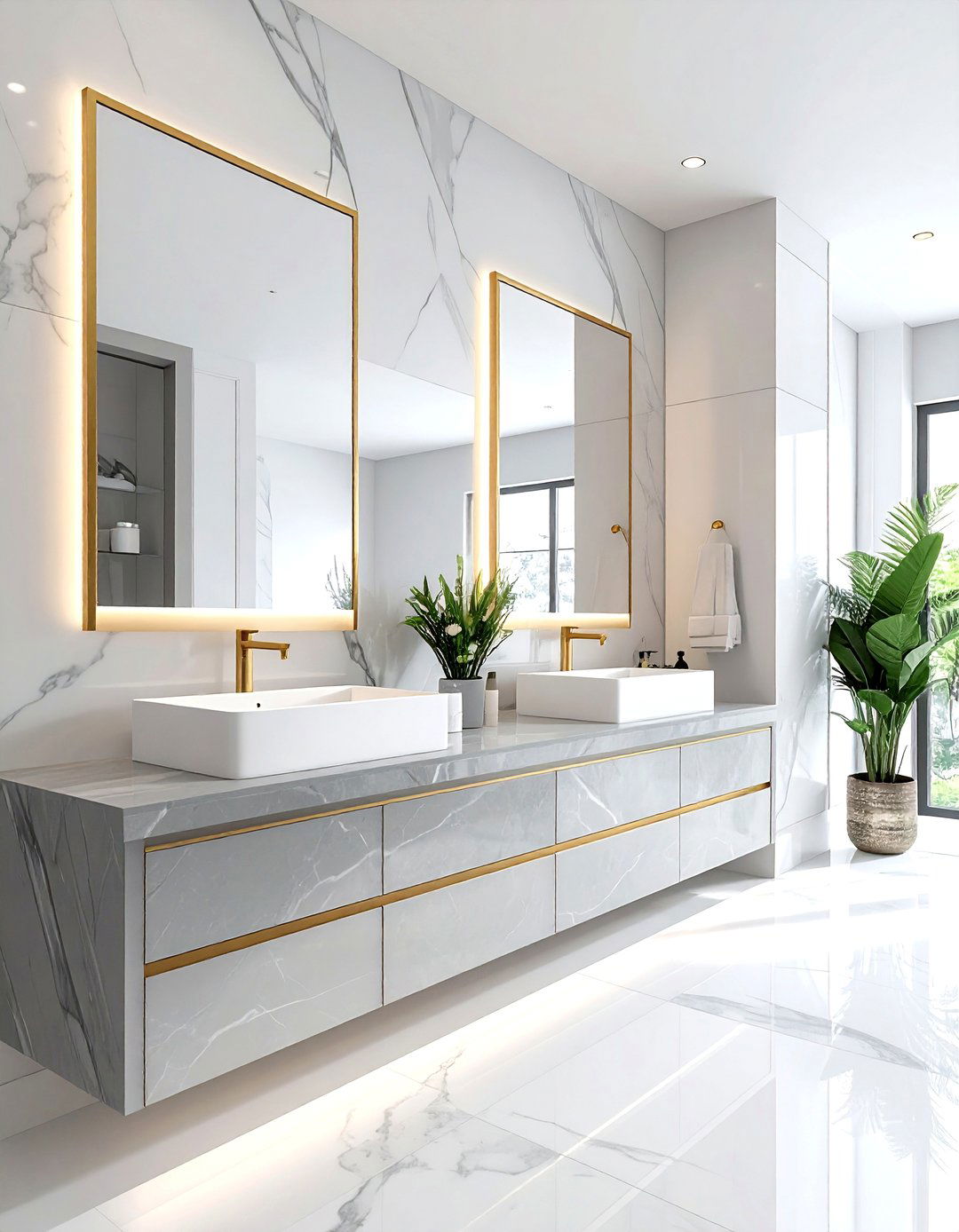 Double vanity bathroom - 30 luxurious decor ideas