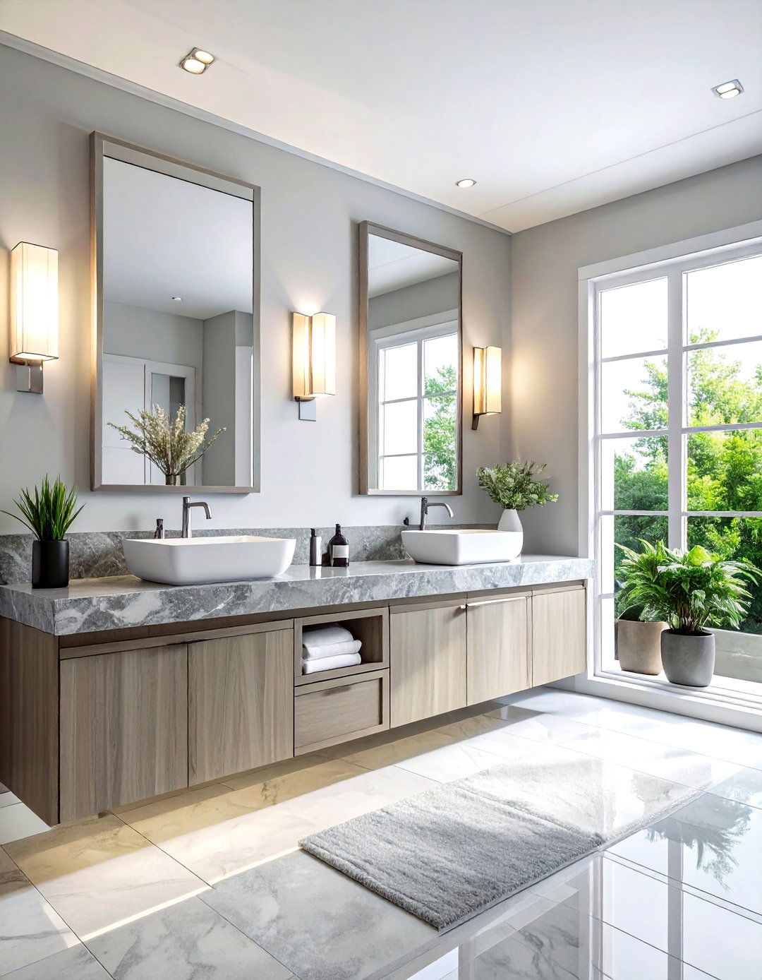 Double vanity bathroom - 30 modern bathroom ideas