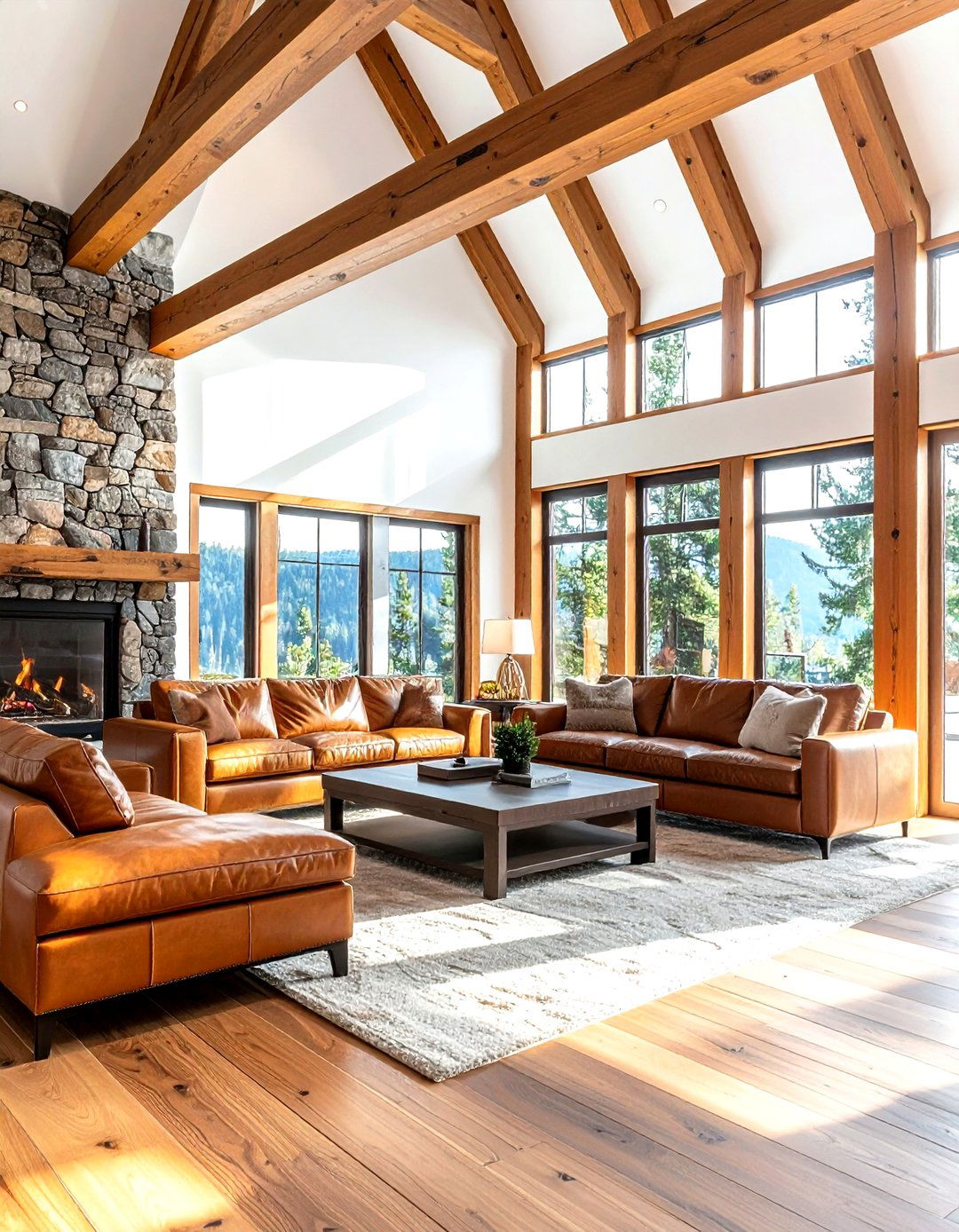 Douglas Fir Truss - 30 living room trusses ideas