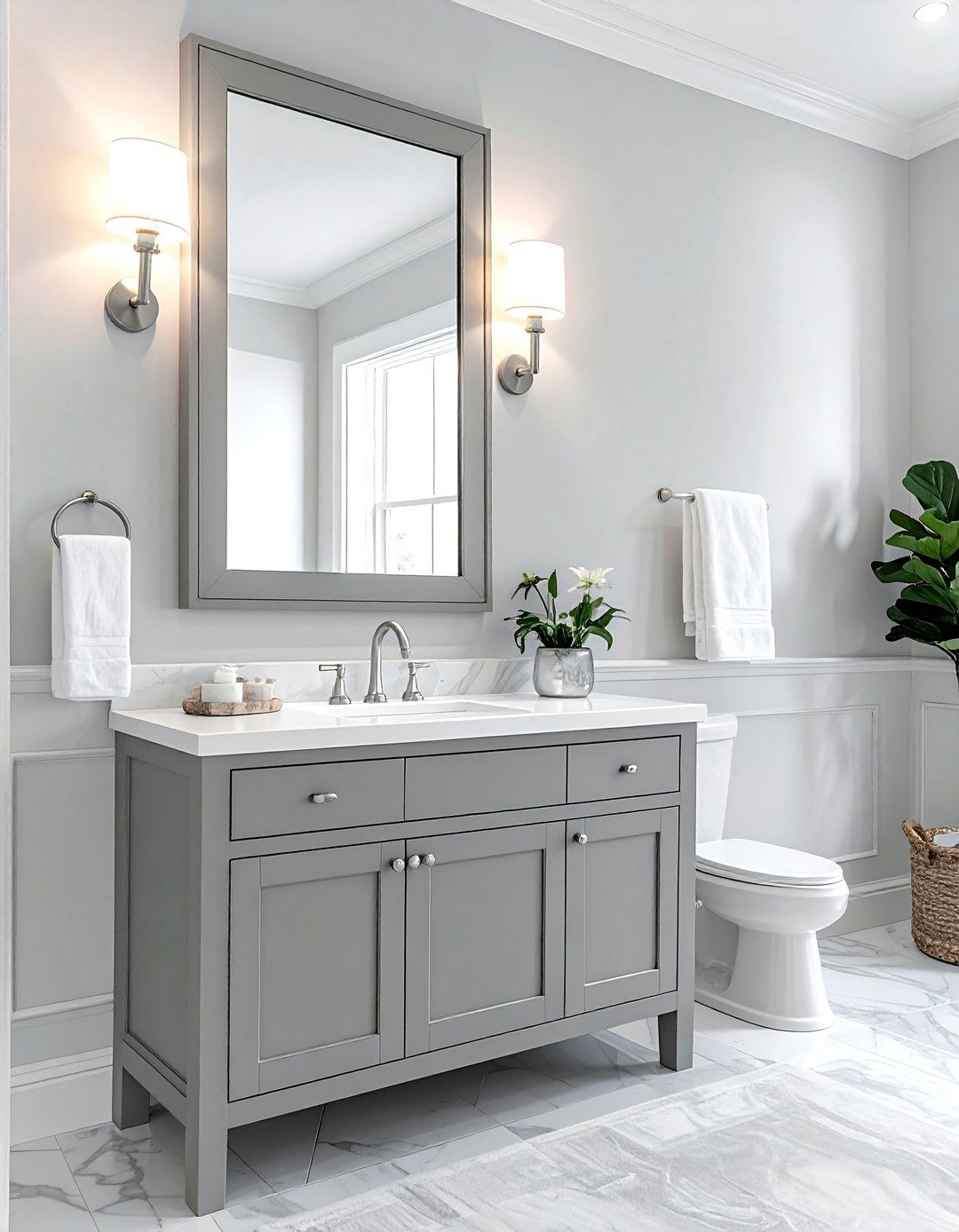 Dove Gray Medicine Cabinet - 30 gray bathroom furniture ideas