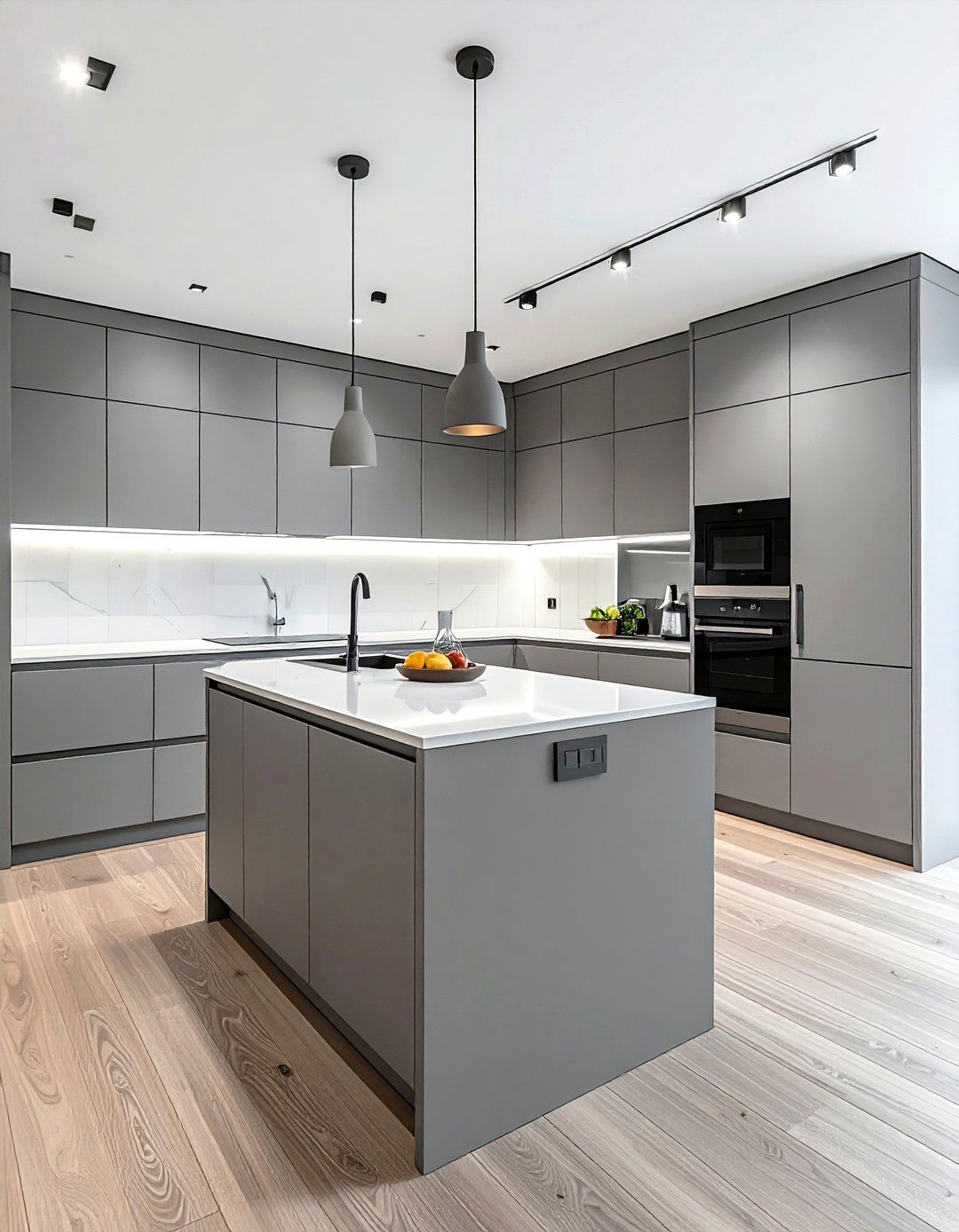 Dove Gray Minimalist Kitchen - 30 gray kitchen design ideas