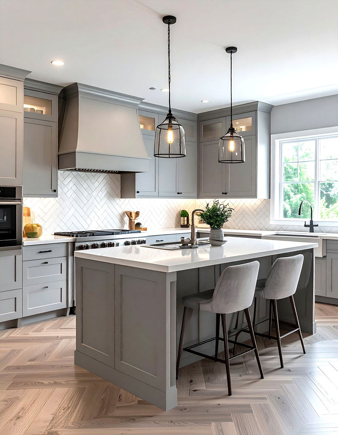 Dove Grey Kitchen With White Backsplash - 30 grey kitchen design ideas