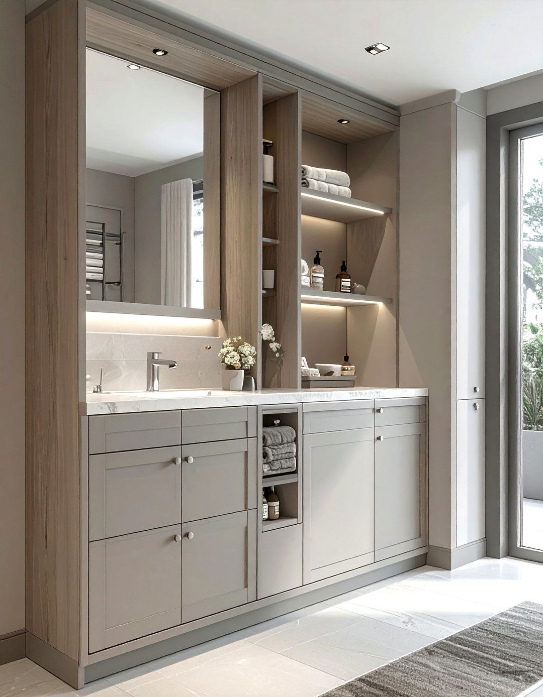 Dove Grey Slimline Bathroom Cupboard - 30 grey bathroom furniture ideas