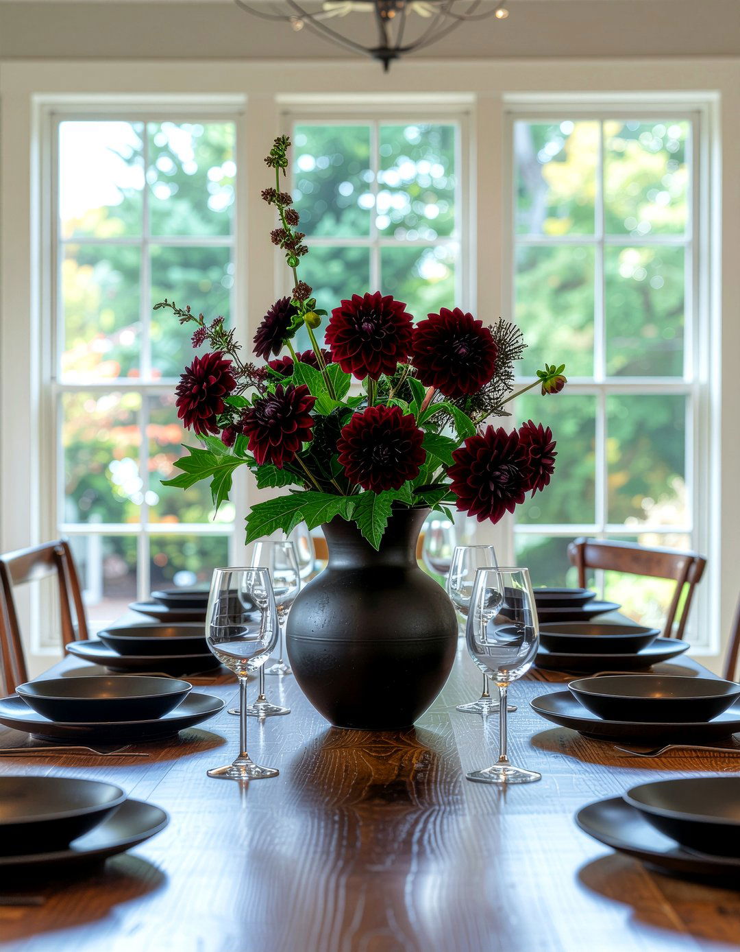 Dramatic Floral Centerpiece - 30 dramatic dining room ideas