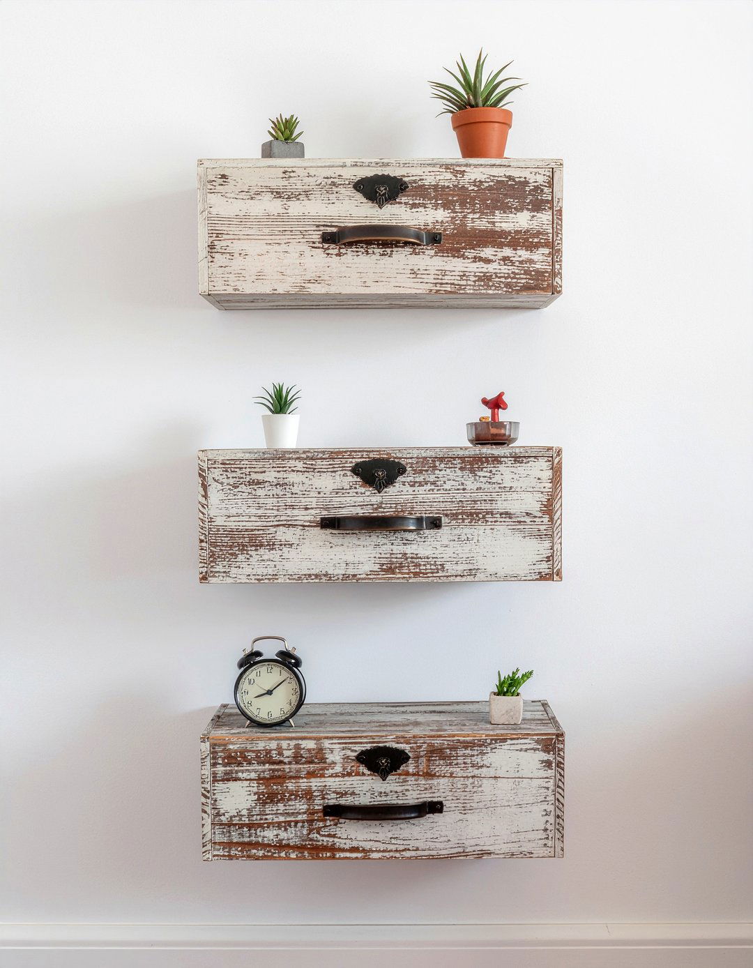 Drawer Wall Shelf - 30 repurposed living room ideas