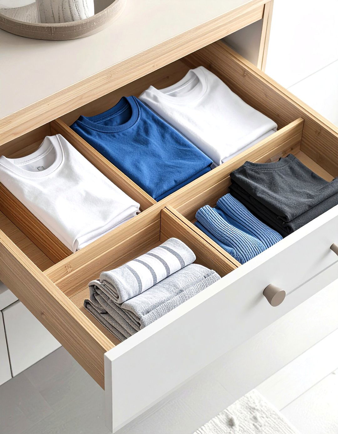 Drawer dividers for clothes - 30 bedroom organization hacks