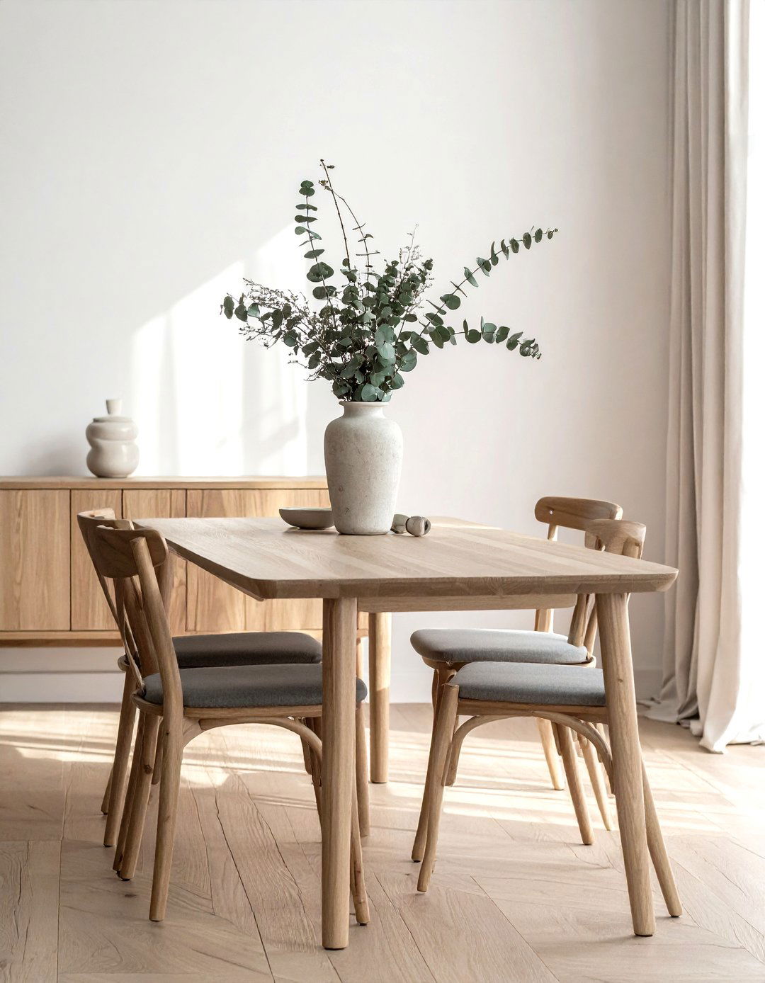 Dried Eucalyptus Table Decor - 30 dining room flower ideas